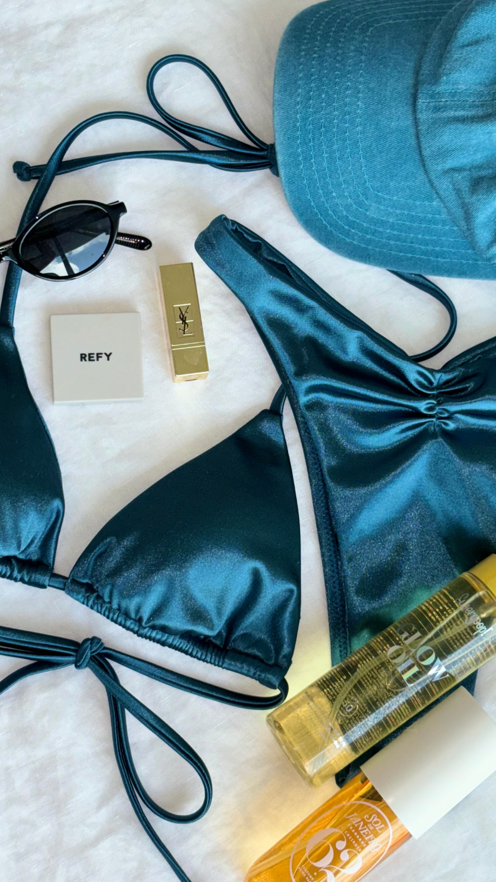 Gia Halter Top | Gloss Blue Opal