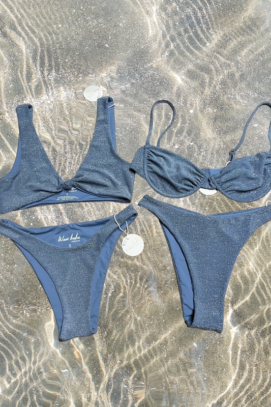 Triangl blue sparkle bikini set , New with bag, With